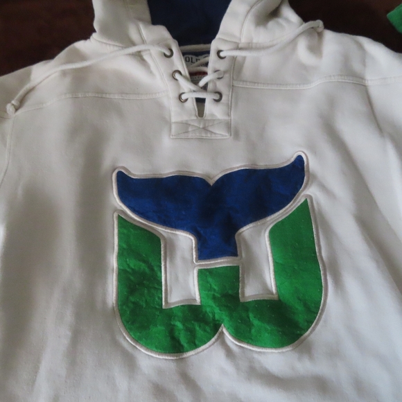 OLD TIME HOCKEY HARTFORD WHALERS NATURAL LACER HEAVYWEIGHT PULLOVER HOODIE XL - Picture 2 of 8
